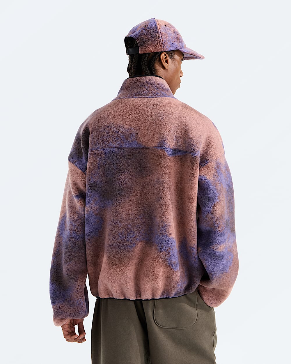 Unisex TNF™ Red Box Printed ½-Zip Fleece